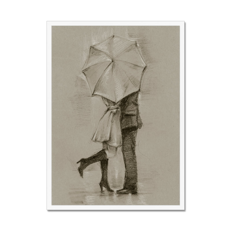 Rainy Day Rendezvous III by Ethan Harper - Print, 50cm H x 34cm W, White Picture Framed Paper
