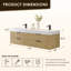 Livia 72" Wall-mounted Double Bathroom Vanity with White Artificial Drop-in Sink without Mirror