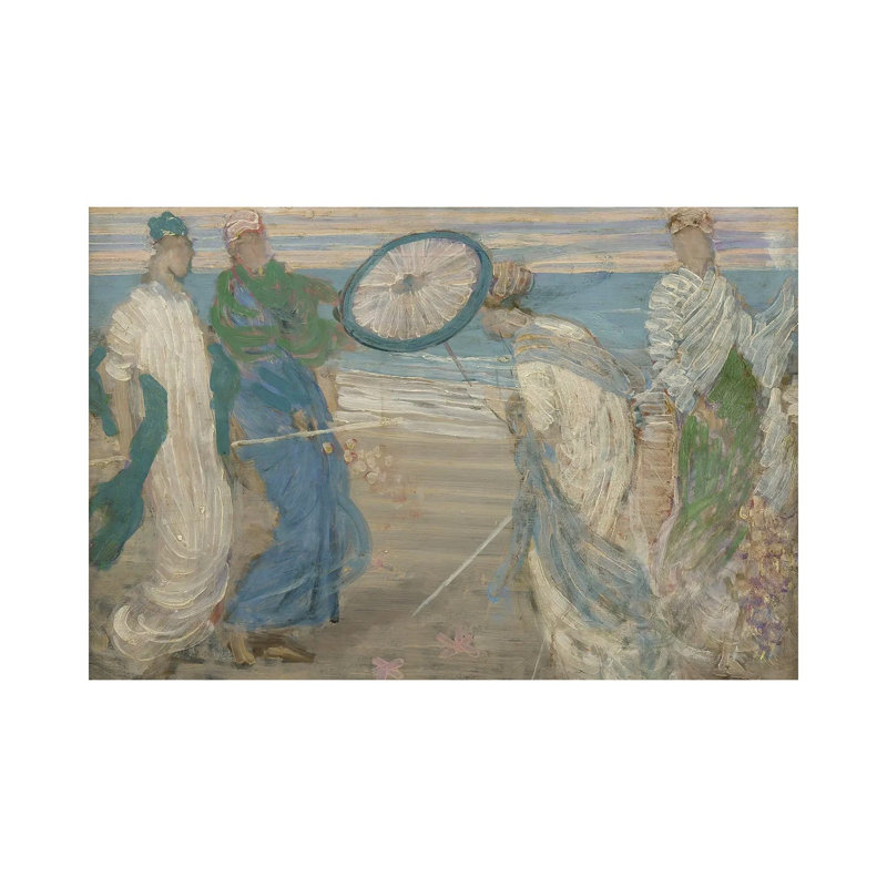 Symphonie en bleu et rose - reproduction d'art murale - toile tendue, 32 po x 48 po, Toile tendue avec châssis, Sans cadre