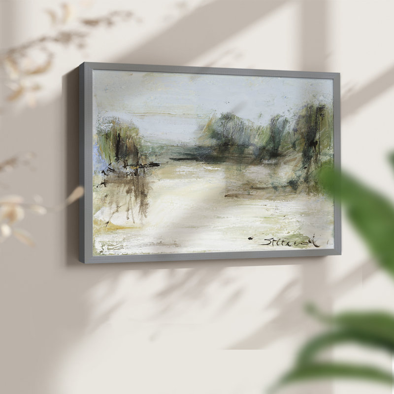 Wintery Horizon III - Reproduction encadrée - Restickable, H 22 po x l 28 po, Gris