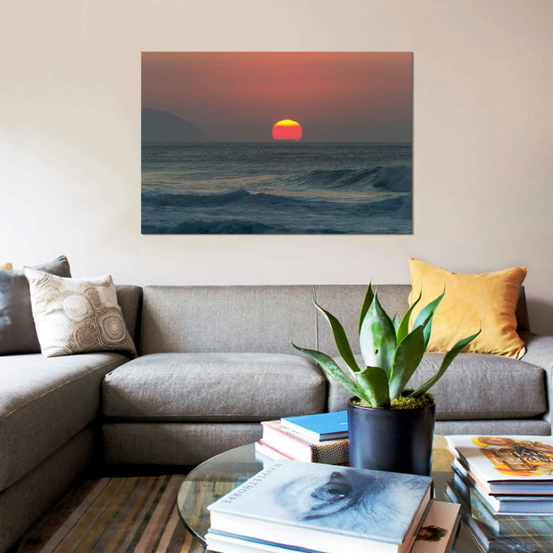 «Waves in the Ocean at Sunset», impression sur toile, H 12 po x l 18 po x P 1,5 po, Toile tendue