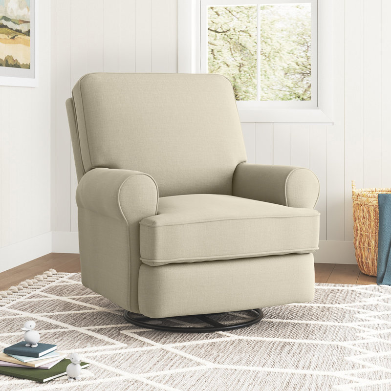 Brunswick Upholstered Swivel Reclining Glider, Beige