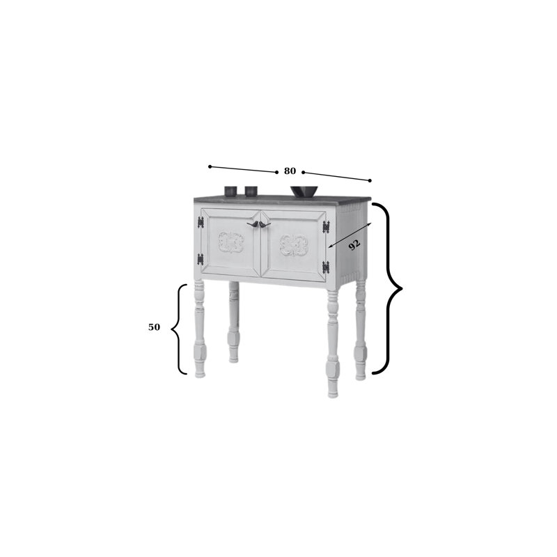 Oded Dressing Table, White/Grey