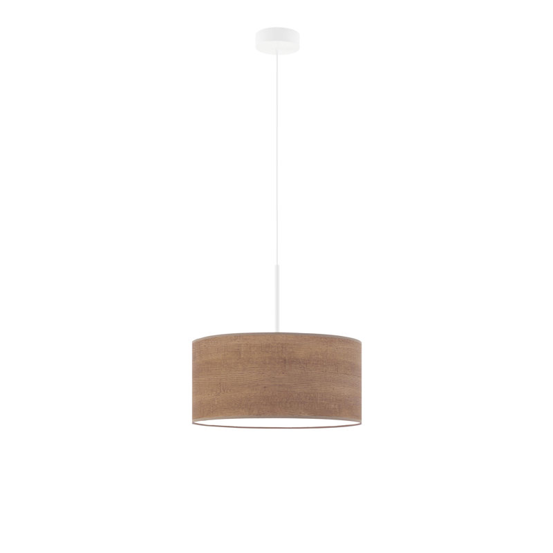 Brason 1 - Light Drum Pendant, Brown, White