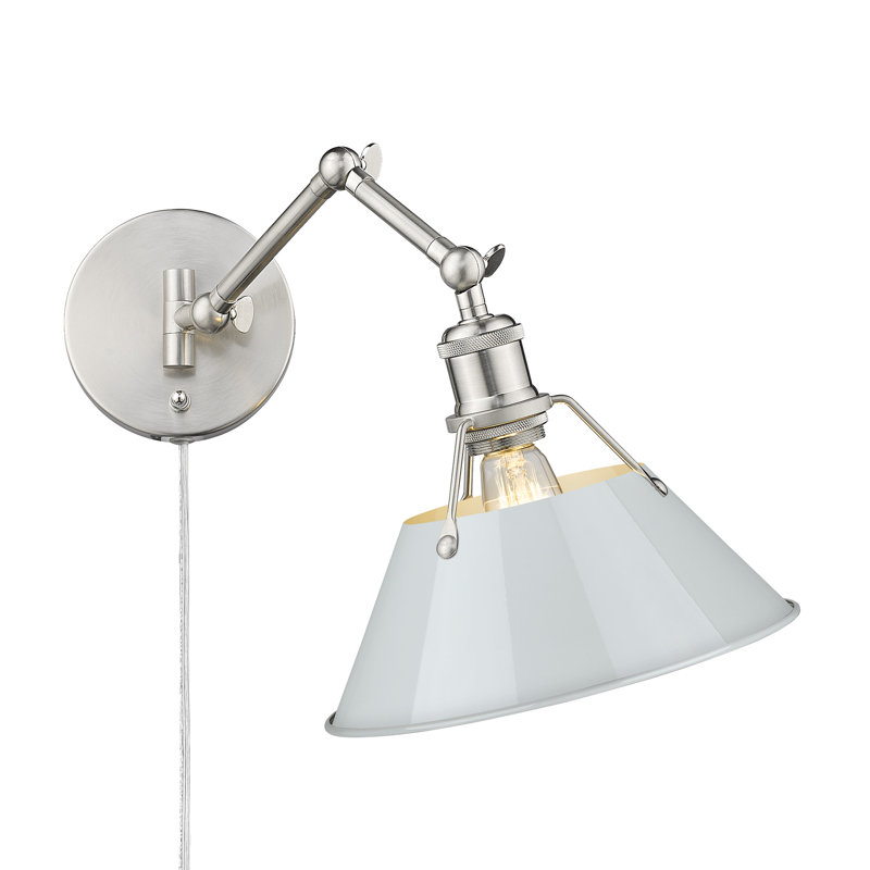 Lampe murale avec bras pivotant à 1 lumière Weatherford, Étain, Bleu sombre