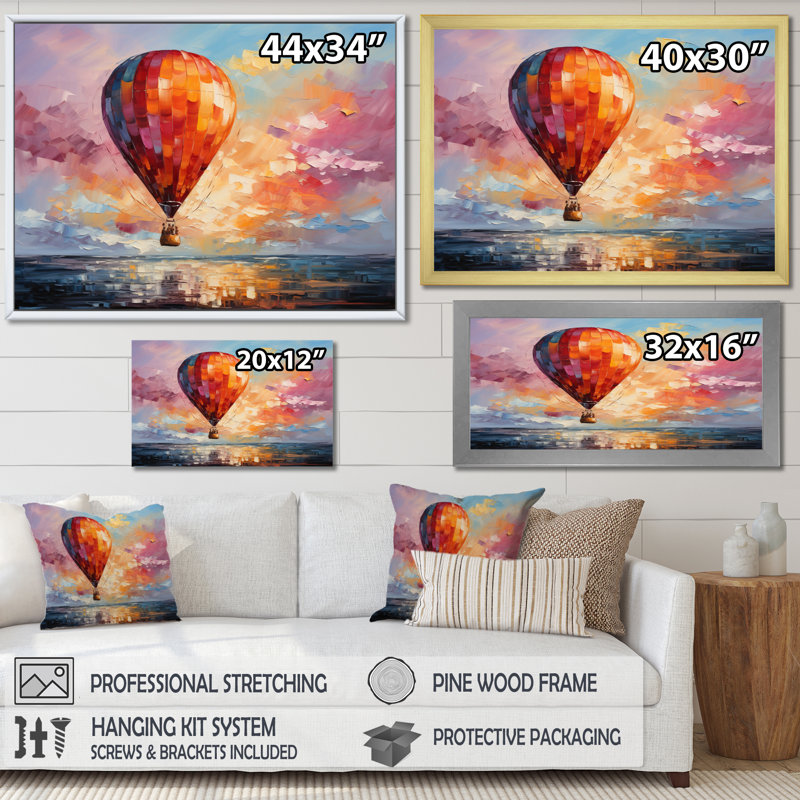 «Colorful Airballoon Views I», reproduction sur toile, Toile tendue, H 24 po x l 32 po x P 1 po