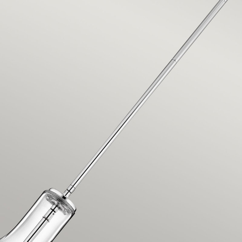 Plewak 1 - Light Chrome Teardrop Pendant, 38.7cm H x 26.8cm W x 26.8cm D, Chrome