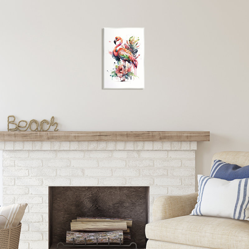 Modern Colorful Flamingo Wall Art on MDF Wood