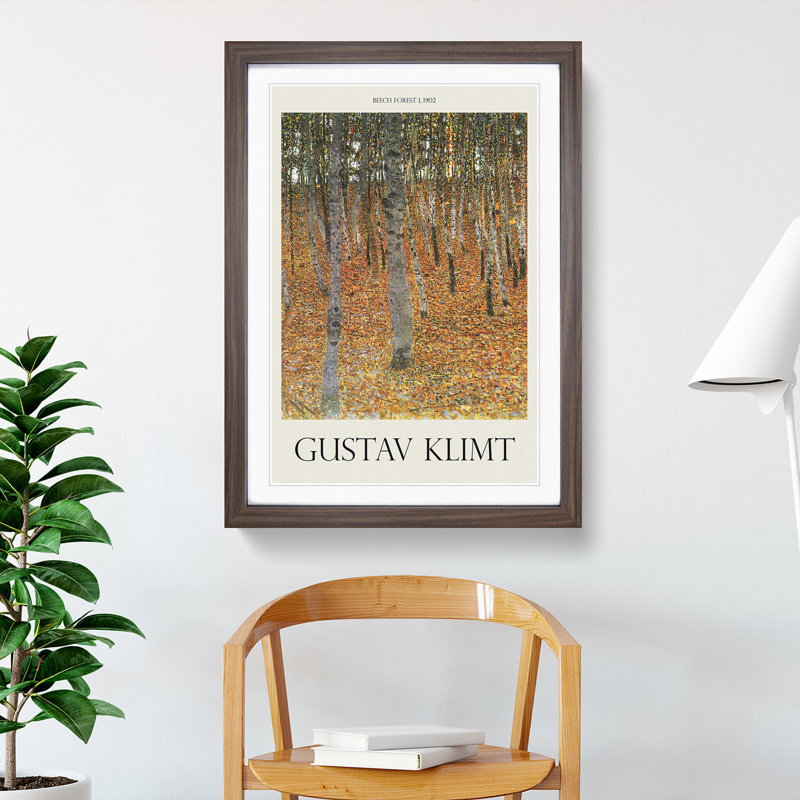 Beech Grove Forest Vol.2 by Gustav Klimt - Picture Frame Graphic Art, 48cm H x 36cm W x 2cm D, Walnut Framed