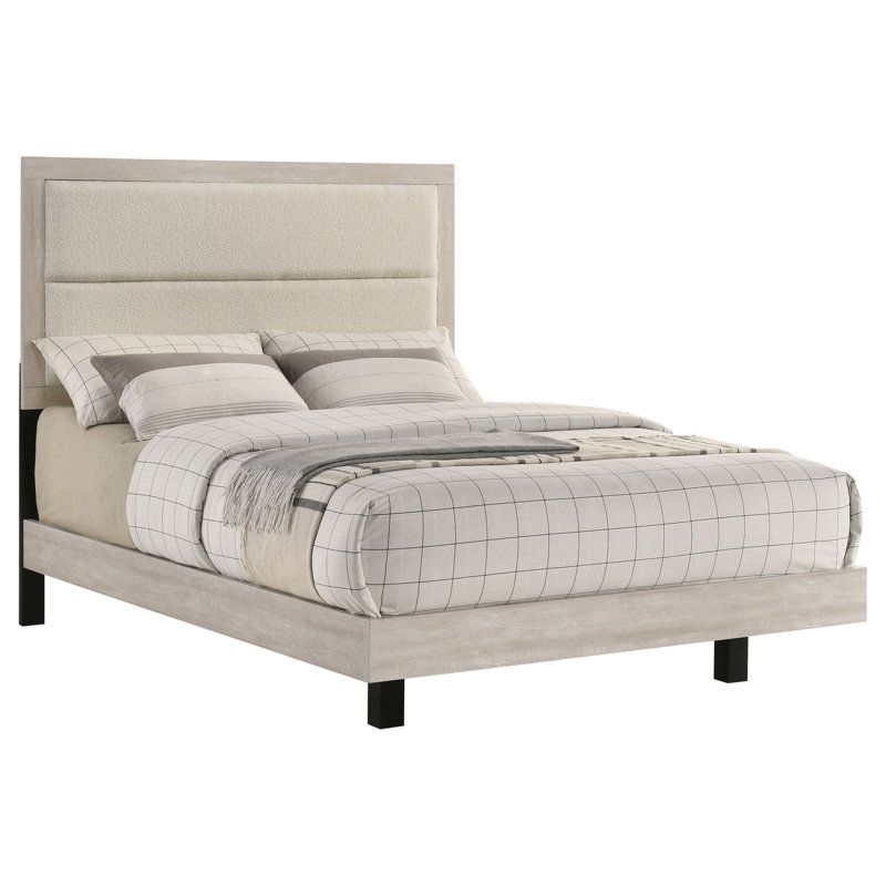 Lit à panneau tapissier Mid-Century moderne, pour chambre à coucher, Double