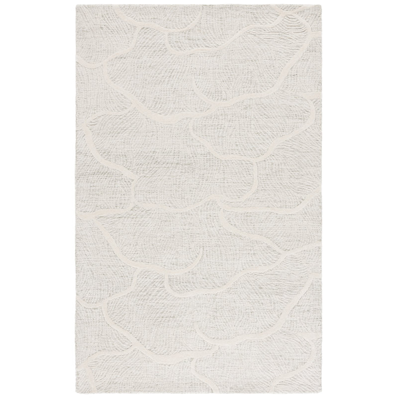 Tapis abstrait en laine touffeté à la main Arthav 402, Carré 6 pi
