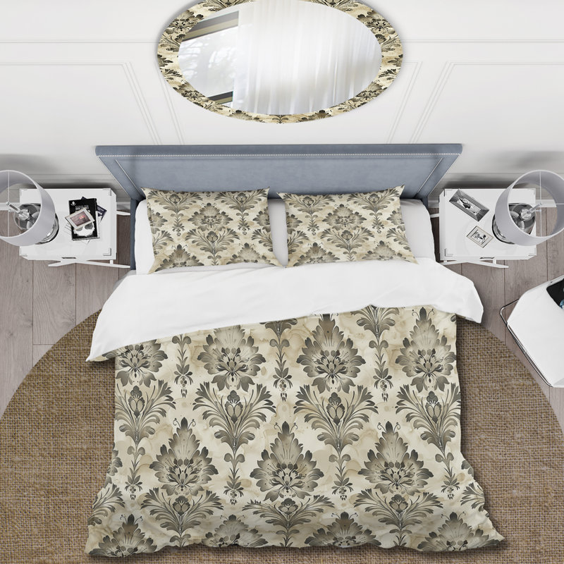 Ensemble de housse de couette Beige Country Floral Chic VII - Floral, Housse de couette très grand + 2 taies décorativ