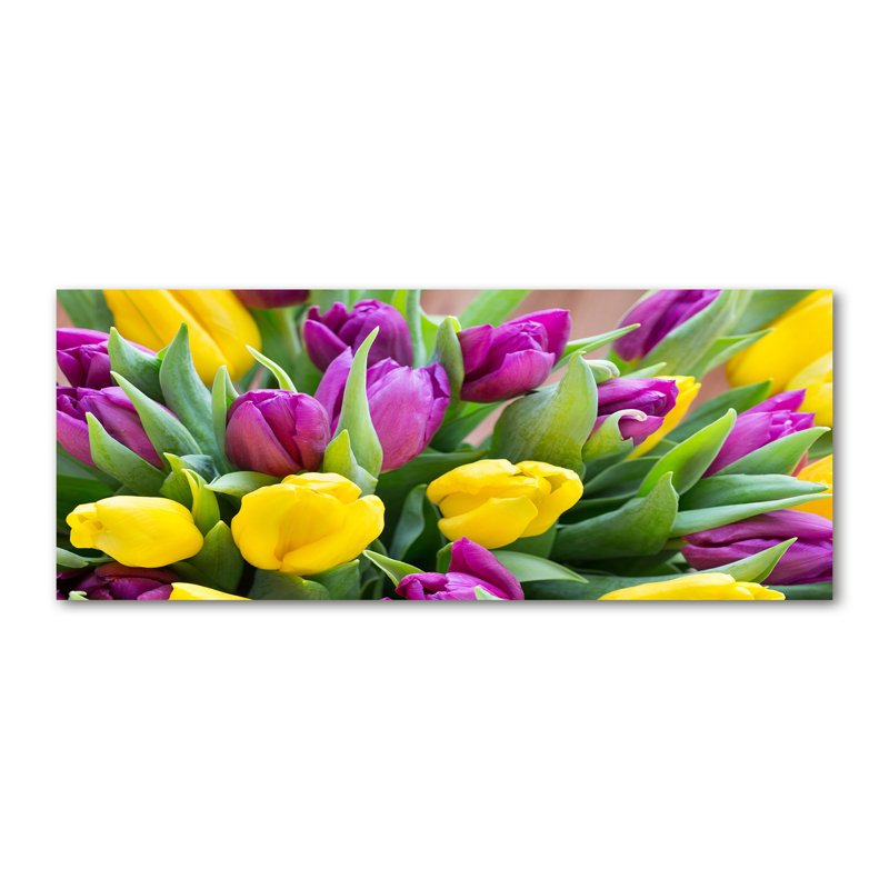 Colorful Tulips - Wrapped Canvas Print, Glass, 70cm H x 100cm W