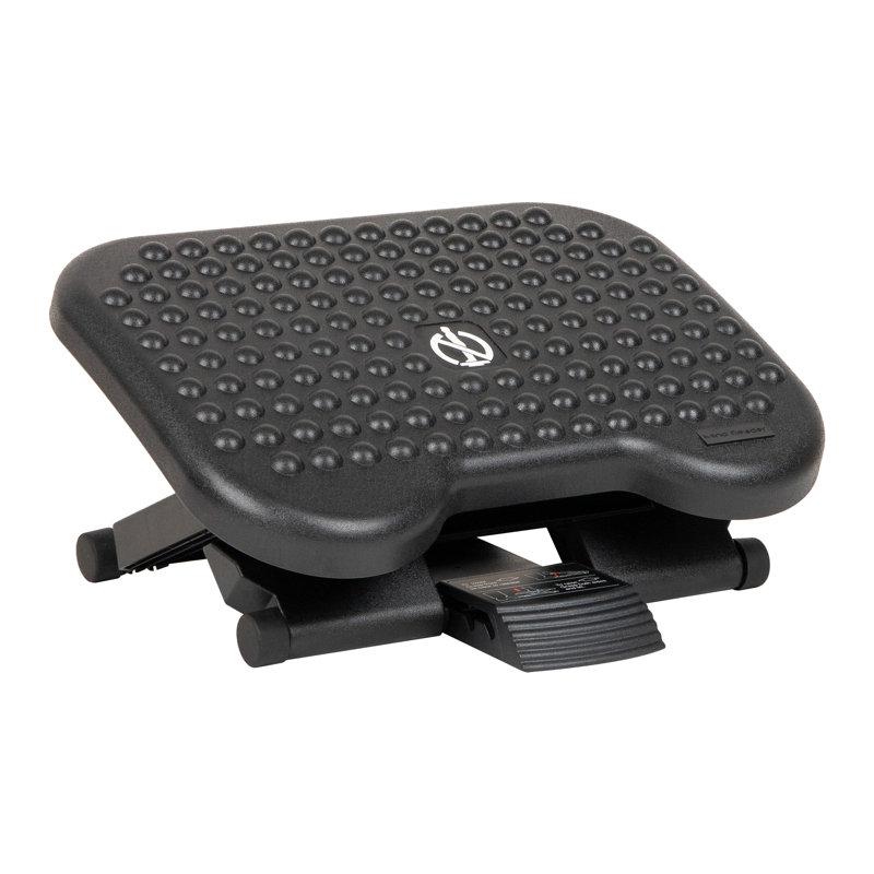 Mind Reader Foot Rest, Under Desk at Work, Ergonomic, Height Adjustable, Office, Plastic, 18"L x 13.5"W x 6.5"H, Black
