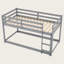 Lit superposé simple au-dessus d'un lit simple avec échelle, structure en bois massif, garde-corps de sécurité, conception peu encombrante pour chambre d'enfant-1510843119