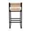 Ensemble de 2 tabourets de bar en papier tissé à la main avec repose-pieds pour îlot de cuisine et salle à manger-455605640