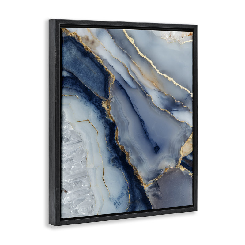 Cadre flottant Crystal Crilight Cracks, design par Svetlana Aleynikova, H 31 po x l 25 po, Cadre flottant noir de jais