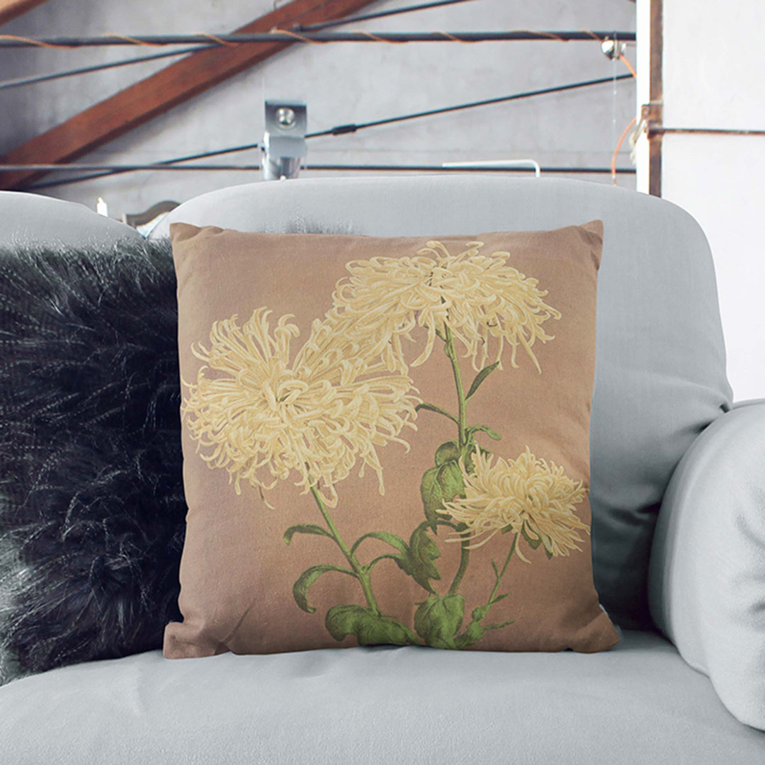 Chrysanthemums by Ogawa Kazumasa Cushion with Filling
