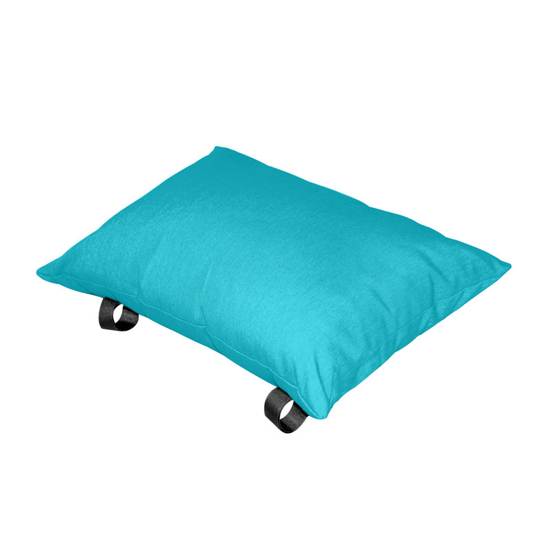 Vivere Magnus Outdoor Rectangular Polyester Pillow with Hook & Loop Fastener Straps, True Turquoise