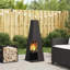 Foyer vidaXL noir en acier 13,78 x 13,78 x 39,37 po-1302077984-1302077991