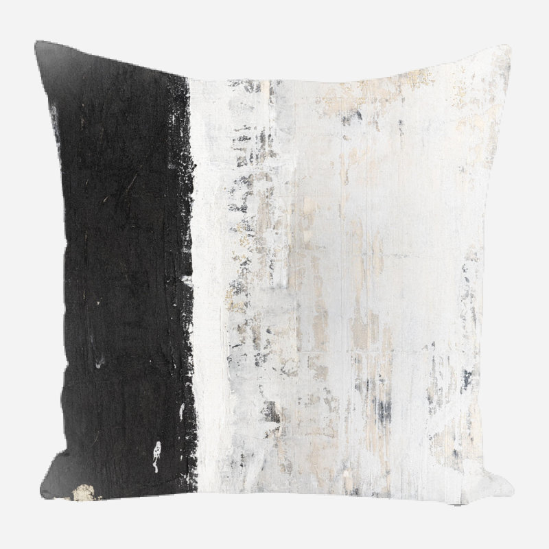 Square Pillow Cover & Insert, 11" x 11", Black/White, Square