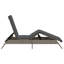  Chaise longue en rotin de polyuréthane gris, acier thermolaqué