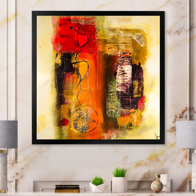 Modern Energetic Color Dance VII - Picture Frame Print on Canvas