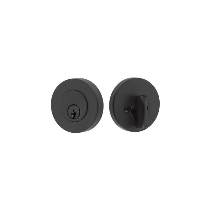 Modern Disc Single Cylinder Deadbolt For 1-3/8" To 2-1/8" Door Oil Rubbed Bronze Finish, Flat Black