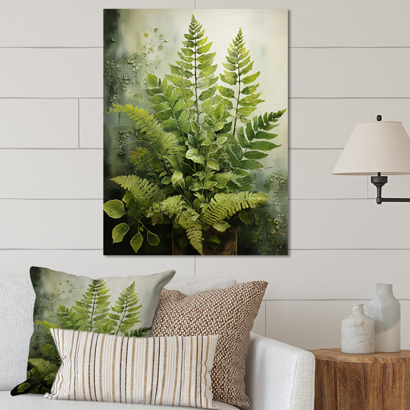 Ferns Plant Timeless Elegance IV - impressions murales florales et botaniques en métal, H 20 po x l 12 po x P 1 po