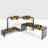 Medium Smoke Grey Double Bowl Elevated Pet Feeder-102957749