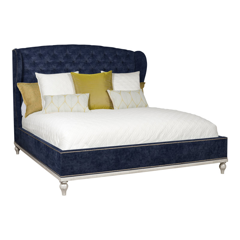 Emma Upholstered Wingback Bed, Wrenn, Nadia Eclipse, Yes