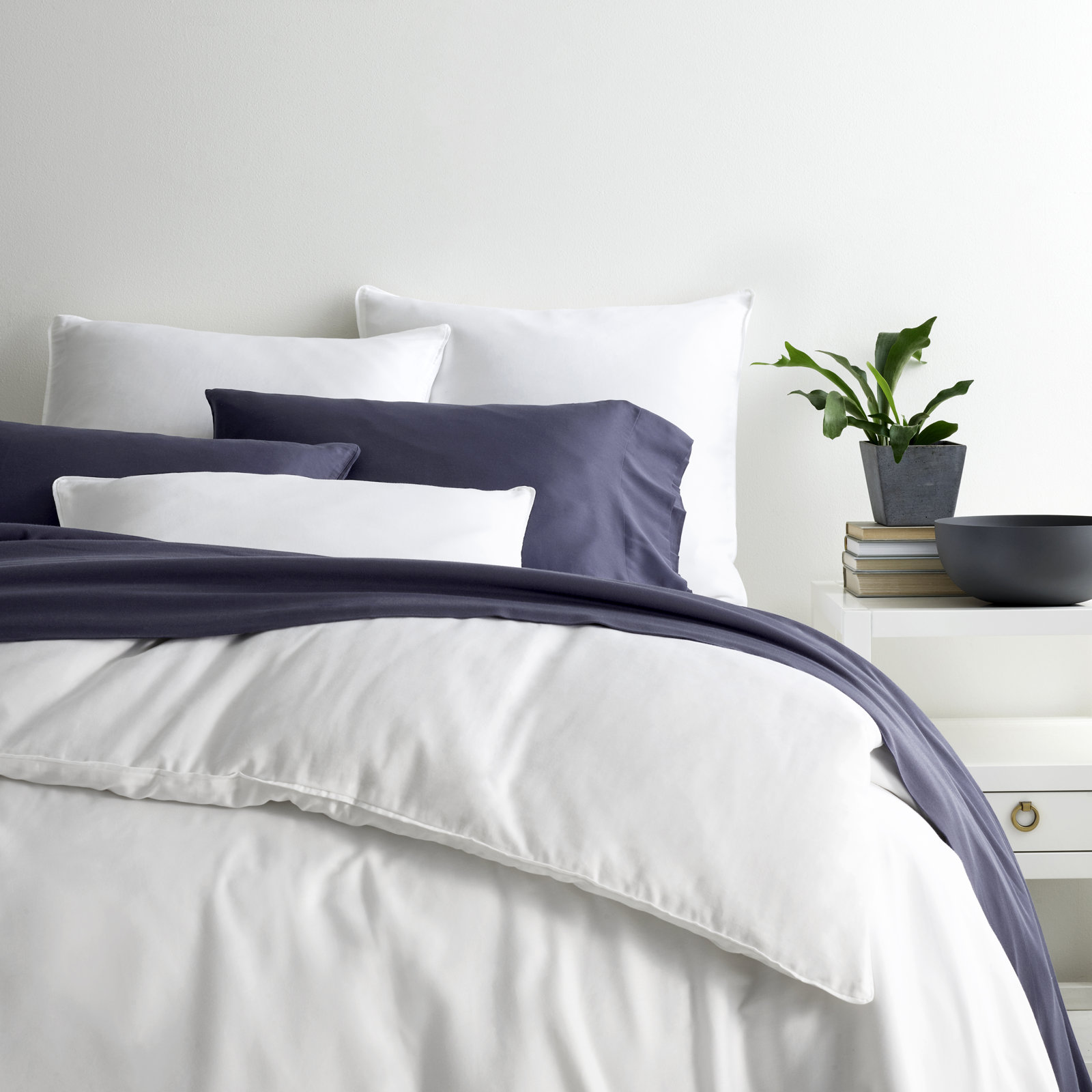 Lesia Cotton Duvet Cover Set, King, White