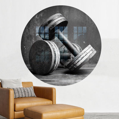 Gym Wall Art Featuring Dumbbells Glass Decor Perfect As Personalized Gift For Living Room Or Boy's Room