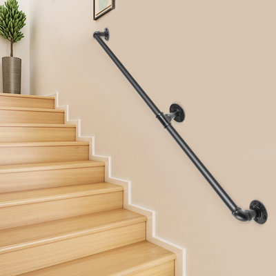 Rampe d'escalier de couleur noire pour tuyau VEVOR