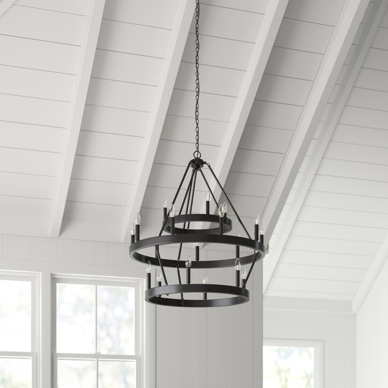 Emmalynn 18 - Light Steel Dimmable Round Chandelier