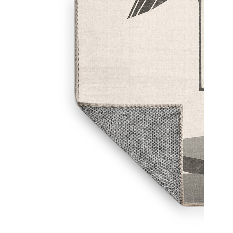 Tapis géométrique beige lavable à la machine Ozgur Crane Heron, 2 pi x 3 pi