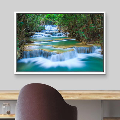 Lake River Landscape " Cascading Forest Waterfall "