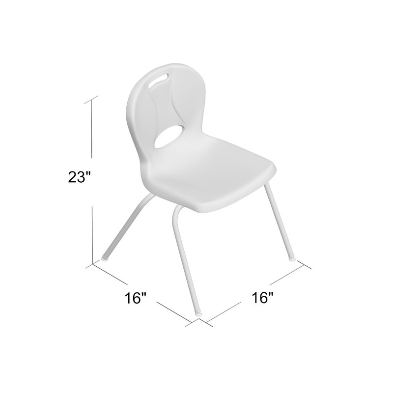 Chaises de classe empilables en plastique avec sièges profilés Structure Series, Bleu ciel, 14 po