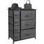 Sorbus Dresser with 7 Drawers - Storage Chest Organizer with Steel Frame, Wood Top, Handles, Fabric Bins, Black-61396311