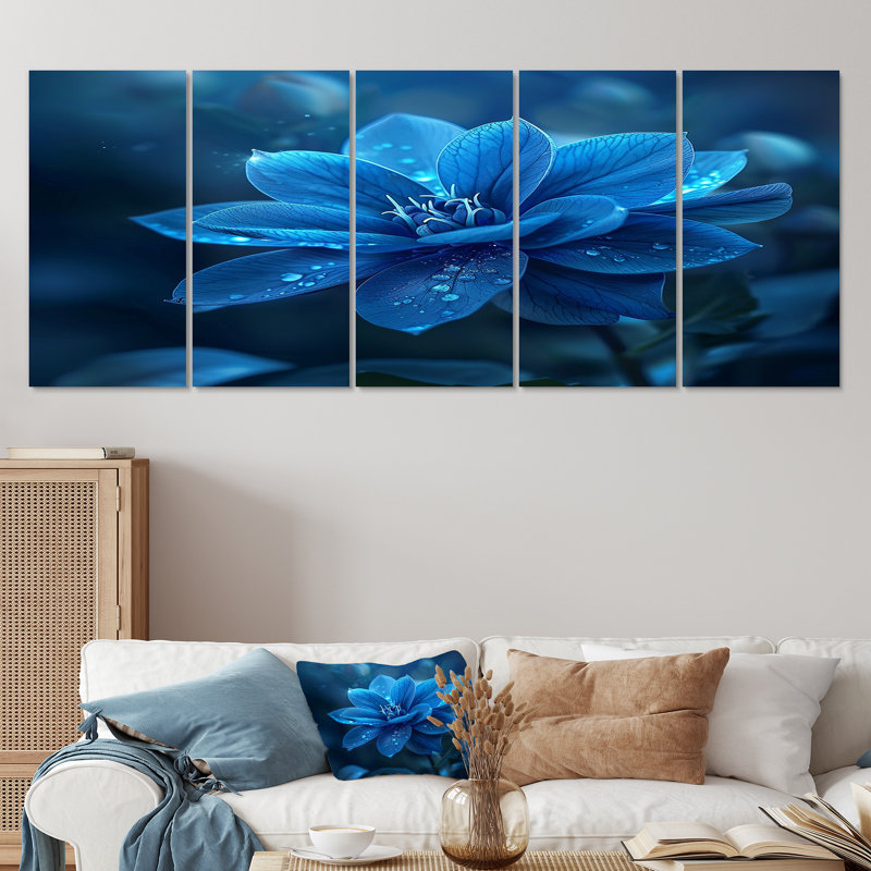 Silvio - Ensemble d'art mural violet 5 pièces, H 32 po x l 80 po