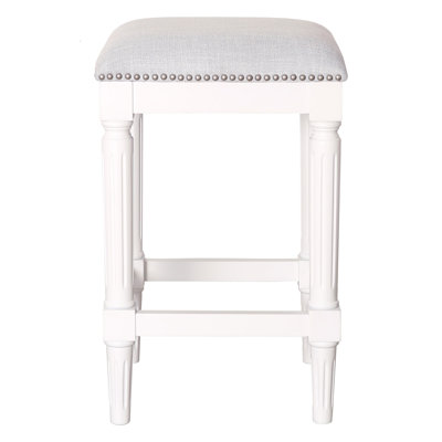 Goods Manchester 27"H Square Counter Stool, Alabaster White
