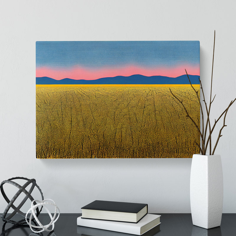 Wheat Field At Sunset - Wrapped Canvas, 40cm H x 60cm W x 3cm D