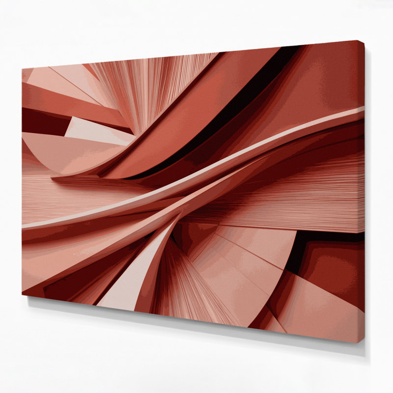 «Geometric Abstraction», art mural sur toile beige, H 24 po x l 36 po