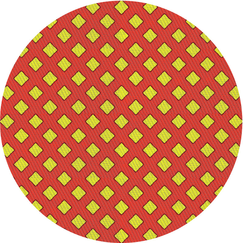 Tapis orange à motif/jaune Higley, Rond 3 pi