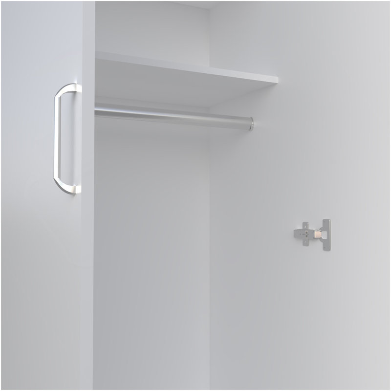 Armoire Pisinemo avec 2 portes et tringle, blanc