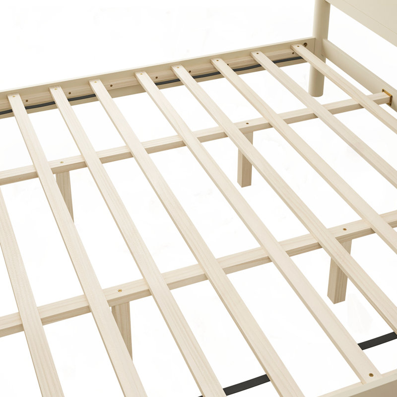 Structure de lit moderne en bois, Beige, Très grand