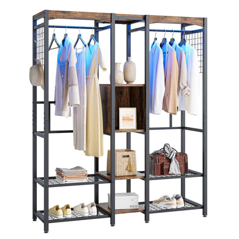 58.66'' Metal Closet System, Brown