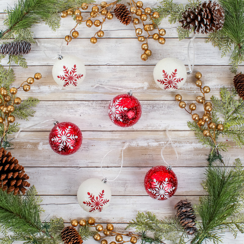 Ornements incassables The Holiday Aisle® 6 pièces, Rouge et blanc
