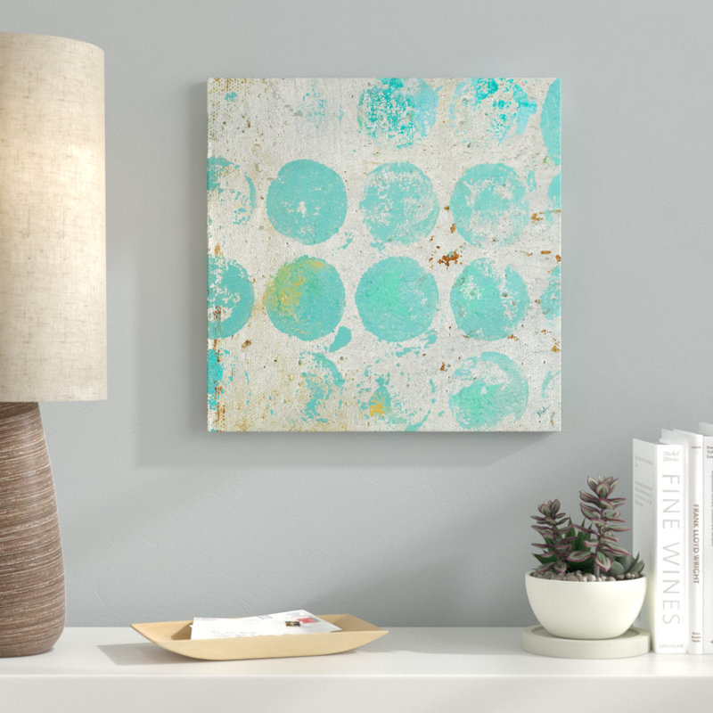 «Aqua Circles I», reproduction sur toile, H 28 po x l 28 po x P 1,5 po, Toile tendue