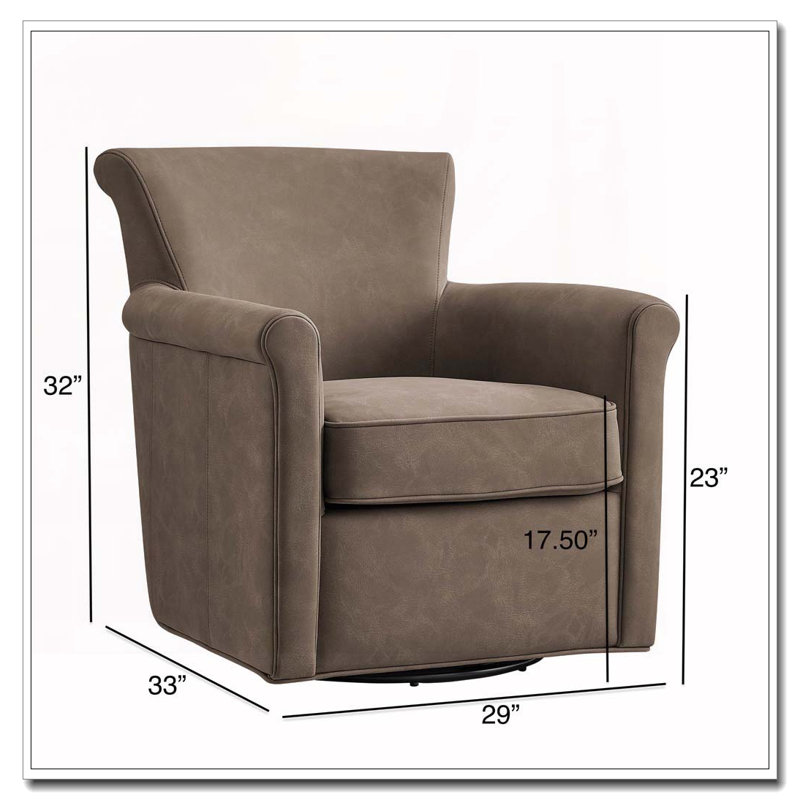 Fauteuil d'appoint pivotant en similicuir, Espresso